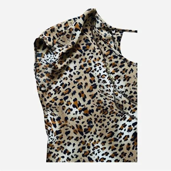 WIP Melody semi casual topshirt M scoop neck leopard print detailed back - Picture 14 of 14